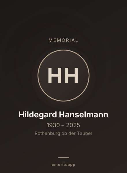 Memorial portrait of Hildegard Hanselmann