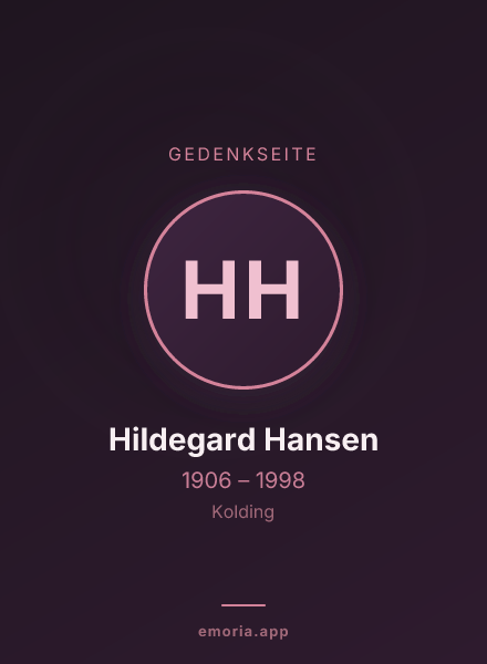 Gedenkportrait von Hildegard Hansen