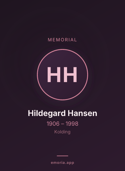 Memorial portrait of Hildegard Hansen