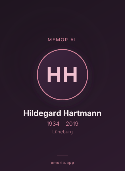 Memorial portrait of Hildegard Hartmann