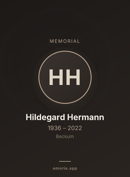 Memorial portrait of Hildegard Hermann