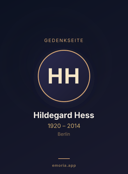 Gedenkportrait von Hildegard Hess