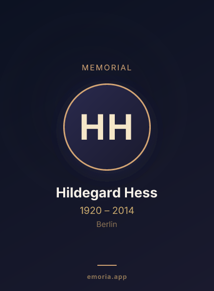 Memorial portrait of Hildegard Hess