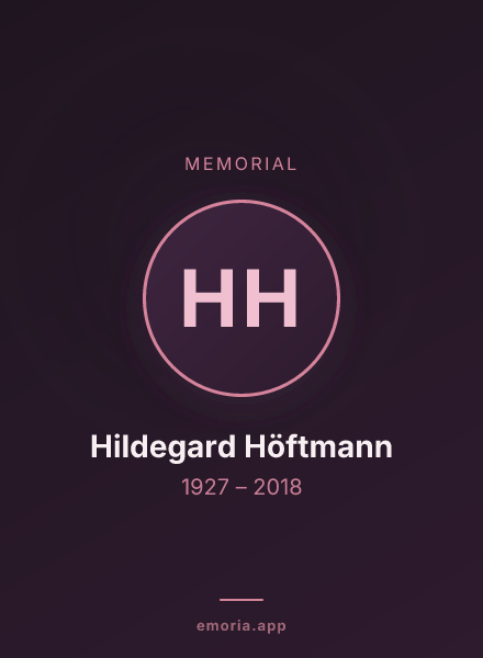 Memorial portrait of Hildegard Höftmann
