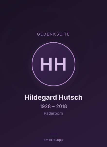 Gedenkportrait von Hildegard Hutsch