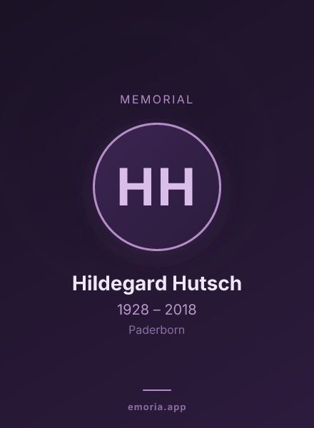 Memorial portrait of Hildegard Hutsch