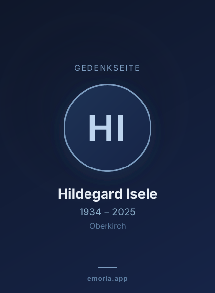 Gedenkportrait von Hildegard Isele