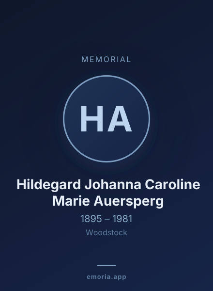 Memorial portrait of Hildegard Johanna Caroline Marie Auersperg
