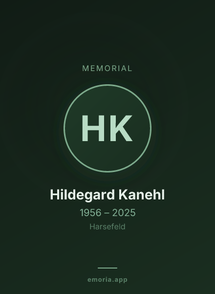 Memorial portrait of Hildegard Kanehl