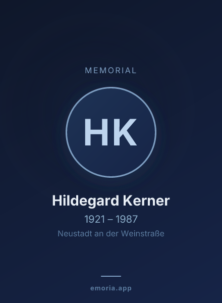 Memorial portrait of Hildegard Kerner