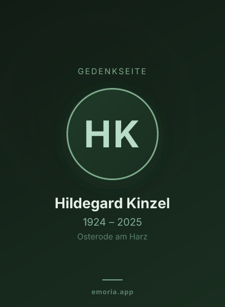 Gedenkportrait von Hildegard Kinzel