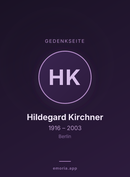 Gedenkportrait von Hildegard Kirchner