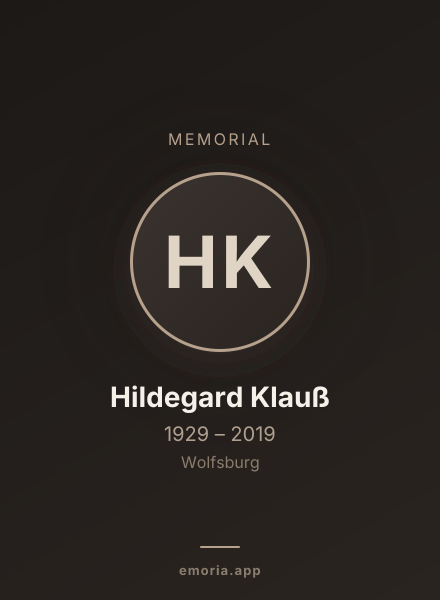 Memorial portrait of Hildegard Klauß