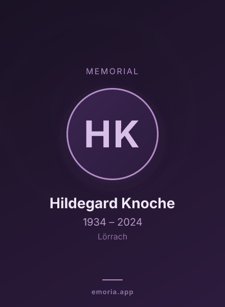 Memorial portrait of Hildegard Knoche