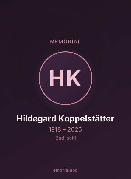 Memorial portrait of Hildegard Koppelstätter