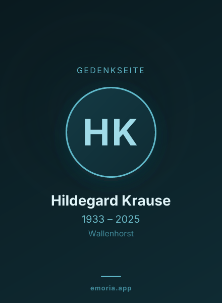 Gedenkportrait von Hildegard Krause