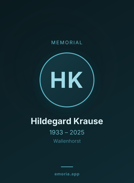 Memorial portrait of Hildegard Krause
