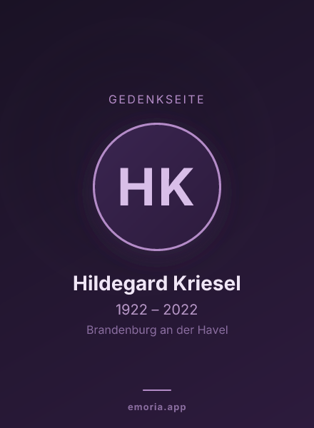 Gedenkportrait von Hildegard Kriesel