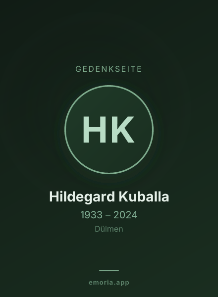 Gedenkportrait von Hildegard Kuballa