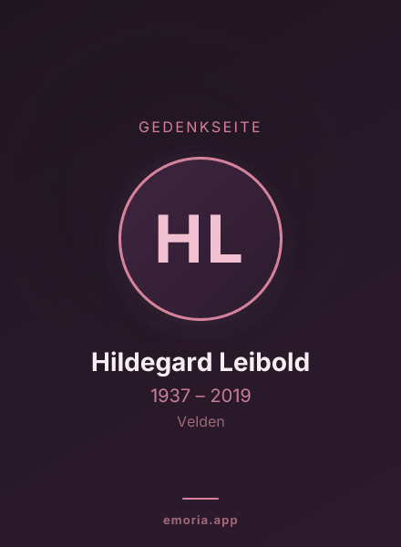 Gedenkportrait von Hildegard Leibold