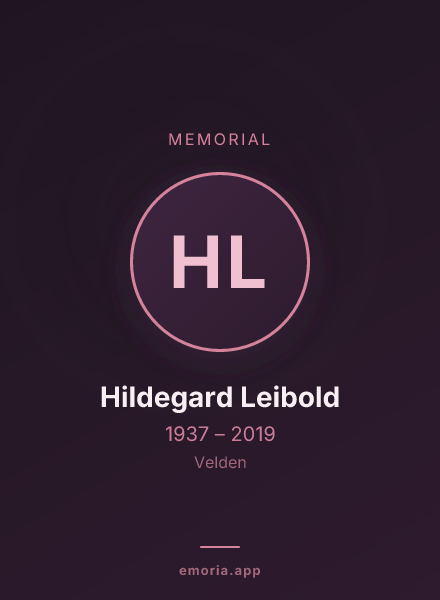 Memorial portrait of Hildegard Leibold