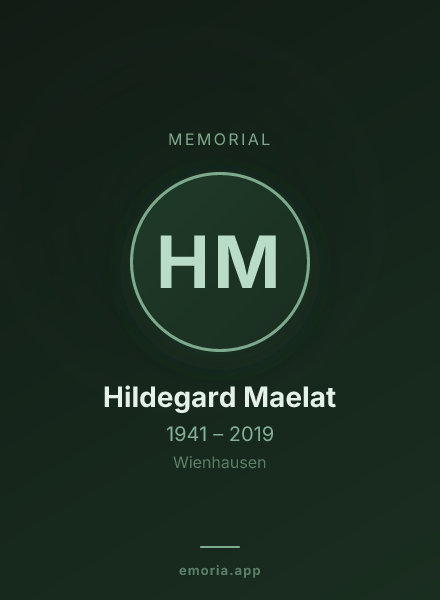 Memorial portrait of Hildegard Maelat