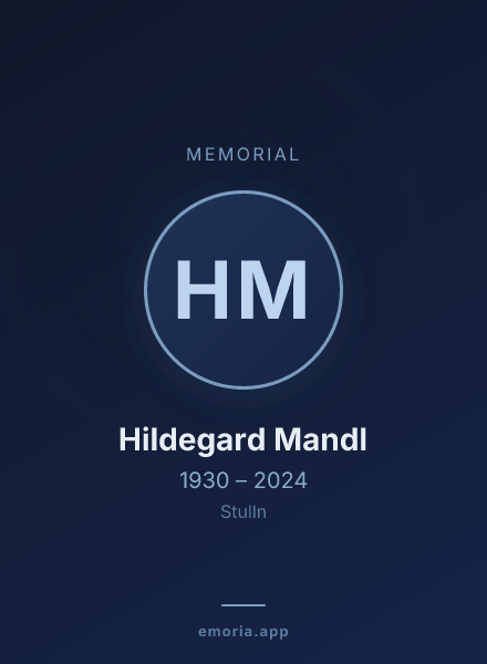Memorial portrait of Hildegard Mandl