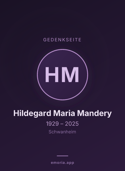 Gedenkportrait von Hildegard Maria Mandery
