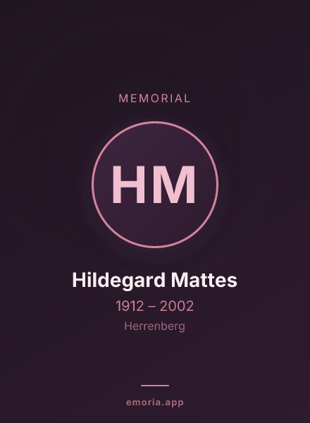 Memorial portrait of Hildegard Mattes