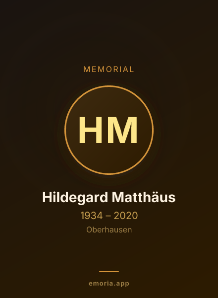 Memorial portrait of Hildegard Matthäus