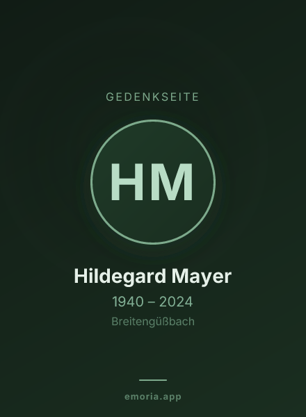 Gedenkportrait von Hildegard Mayer