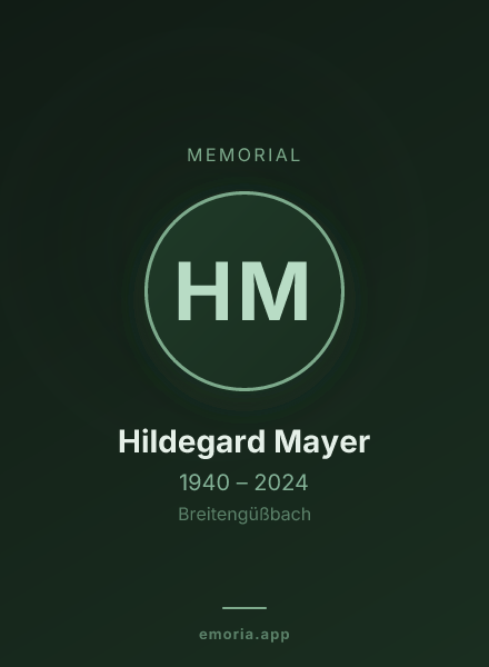 Memorial portrait of Hildegard Mayer