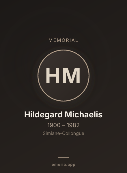Memorial portrait of Hildegard Michaelis