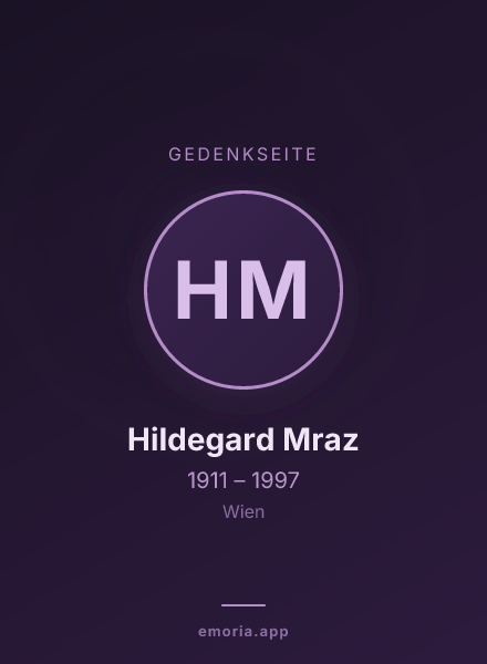 Gedenkportrait von Hildegard Mraz