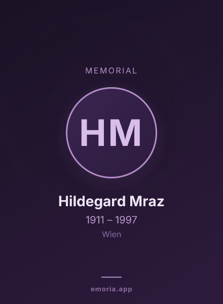 Memorial portrait of Hildegard Mraz