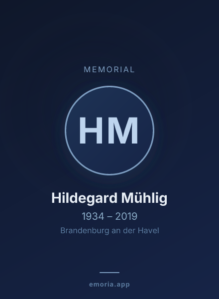 Memorial portrait of Hildegard Mühlig