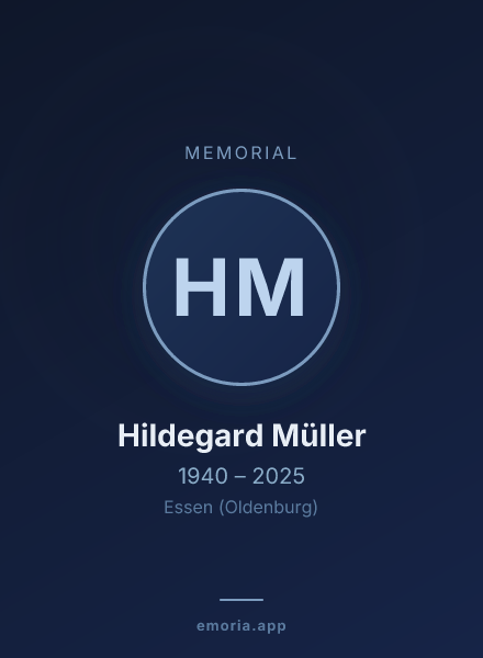 Memorial portrait of Hildegard Müller