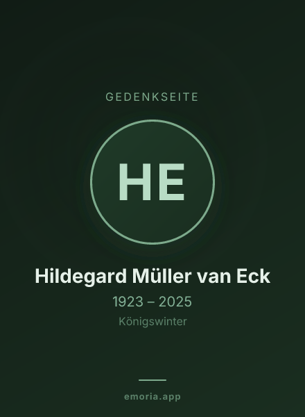 Gedenkportrait von Hildegard Müller van Eck