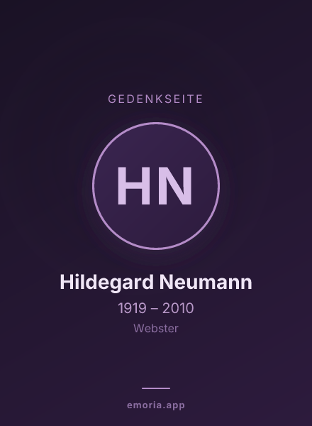 Gedenkportrait von Hildegard Neumann