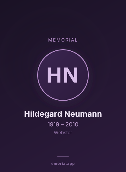 Memorial portrait of Hildegard Neumann
