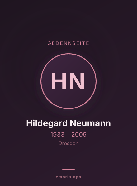 Gedenkportrait von Hildegard Neumann