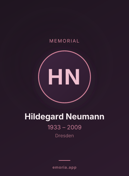 Memorial portrait of Hildegard Neumann