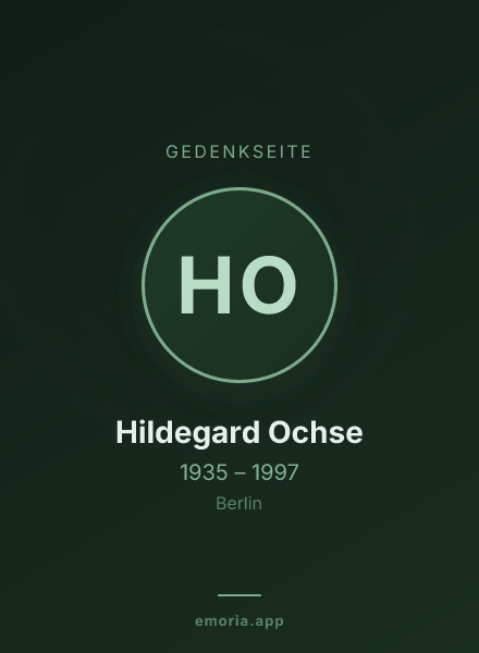 Gedenkportrait von Hildegard Ochse