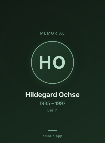 Memorial portrait of Hildegard Ochse