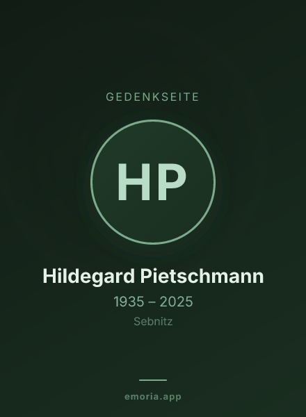 Gedenkportrait von Hildegard Pietschmann
