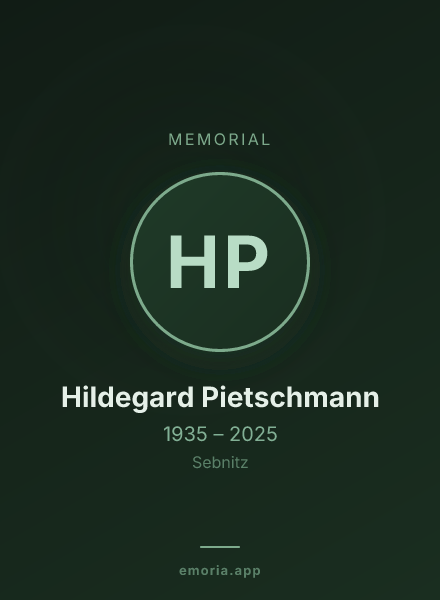 Memorial portrait of Hildegard Pietschmann