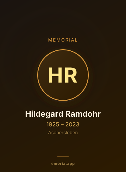 Memorial portrait of Hildegard Ramdohr