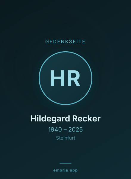 Gedenkportrait von Hildegard Recker