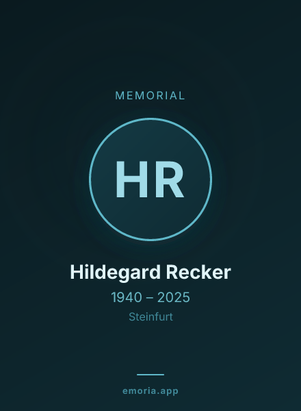 Memorial portrait of Hildegard Recker