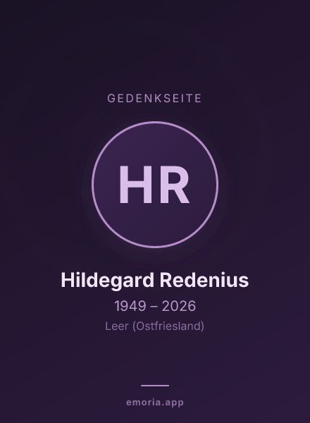 Gedenkportrait von Hildegard Redenius